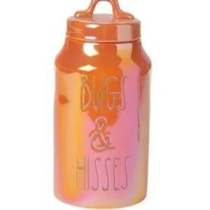 Rae Dunn Bugs & Hisses Orange Luster Tall Canister Halloween